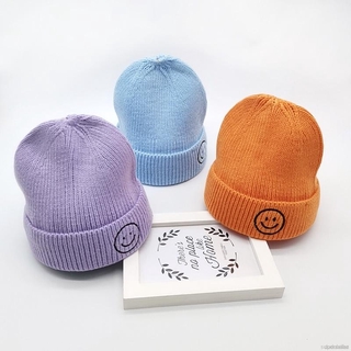 (Dudubaba)Baby Embroidered Smiling Curled Knitted Warm Woolen Caps