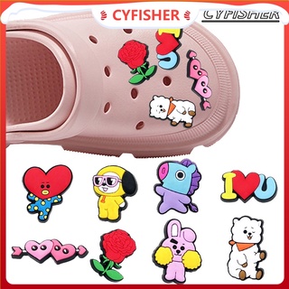 ใหม่ จี้การ์ตูน BTS Series Crocs Jibbitz น่ารัก PVC สําหรับตกแต่งรองเท้า Crocs รองเท้าแตะ DIY