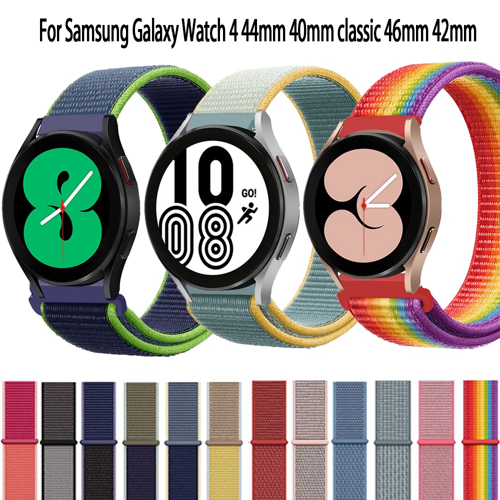 ภาพหน้าปกสินค้าสาย samsung galaxy watch 4 สายนาฬิกา สายผ้าไนลอน สายสำหรับ samsung galaxy watch 4 44mm 40mm 46mm 42mm