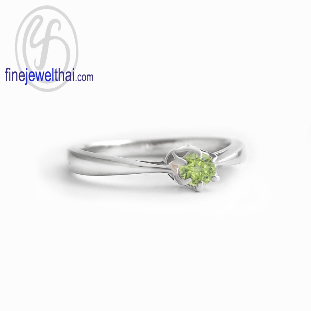 finejewelthai-แหวนเพอริดอท-เพอริดอท-แหวนพลอย-แหวนเงินแท้-พลอยประจำเดือนเกิด-peridot-silver-ring-birthstone-r1376pd