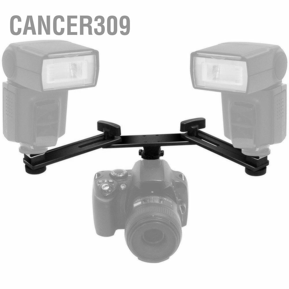 cancer309-aluminum-alloy-bracket-holder-stand-with-double-hotshoe-for-camera-flashlight-speedlite