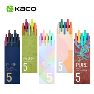 Kaco ปากกาหมึกเจล 0.5 มม. ทนทาน 5 สีสไตล์วินเทจ