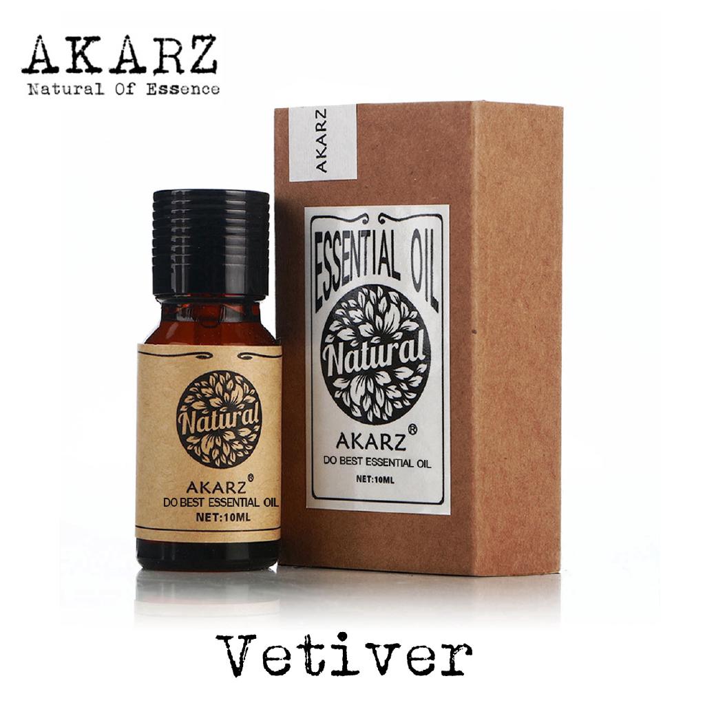 Vetiver Essential Oil AKARZ หญ้าแฝก น้ำมันหอมระเหย นักบุญ การดูแลผิว การดูแลร่างกาย นวดฮ่องกง