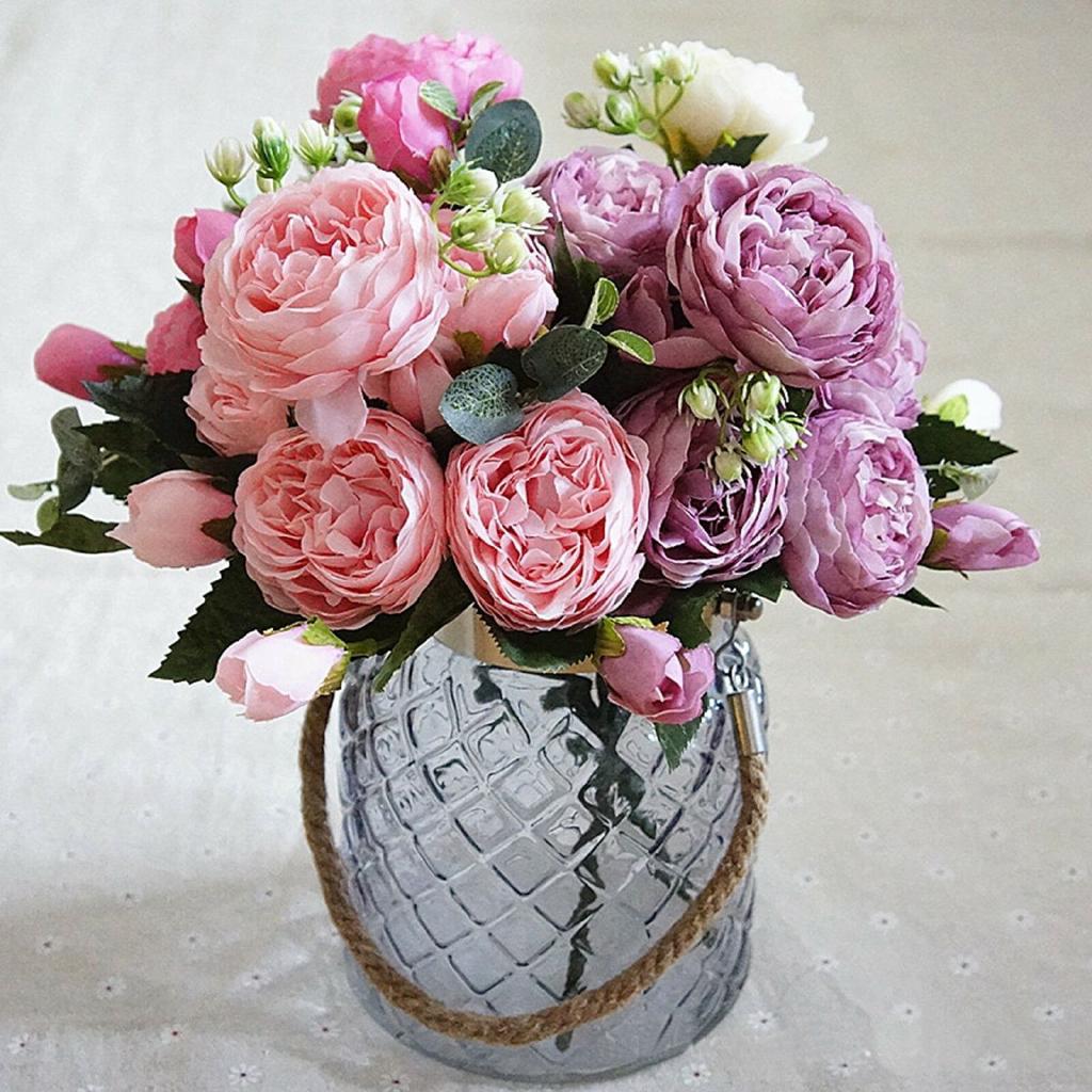 1 Bouquet Artificial Fake Peony Flower Bridal Hydrangea Wedding Party Décor