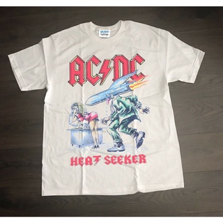 เสื้อยืดแฟชั่น - itH☫✁❁♣▫☁Gildan - วินเทจ 1988 ACDC ฮีทซีผู้แสวงหาความร้อนเวิลด์ทัวร์ร็อคคอนเสิร์ตเ