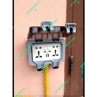 ปลั๊กกันน้ำซ็อกเก็ตผนังปลั๊กฟังก์ชั่น10 Hole 250V 13A พร้อม2.1mA USB ชาร์จแจ็ค Power สวิทช์ขายส่ง