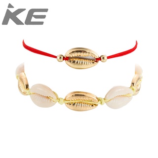 Jewelry Creative Small Red Rope Bead Shell Pendant Beach Alloy Anklet Female for girls for wom