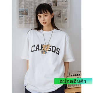 เสื้อยืดแขนสั้น ผ้าฝ้าย ทรงหลวม พิมพ์ลายหมี แฟชั่นฤดูร้อน สําหรับผู้ชาย และผู้หญิง