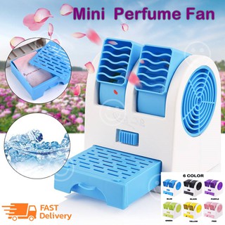 พัดลมท่อคู่ปรับขึ้น-ลงได้ mini perfume turbine Fan พัดลมสามารถใส่น้ำหอม-ใส่น้ำแข็ง (B0038)