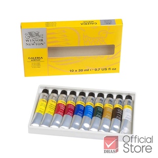 Winsor&amp;Newton สีอะคริลิค ชุดเซตสีอะคริลิค 10 สี 20 มล. จำนวน 1 กล่อง