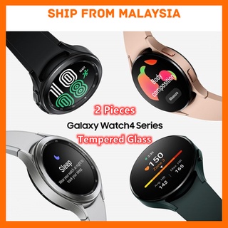 Samsung Galaxy Watch 6 Watch 5 Watch 4 [ 2 ชิ้น ] ตัวป้องกันหน้าจอ HD กระจกนิรภัย เหล็กอลูมิเนียมสูง