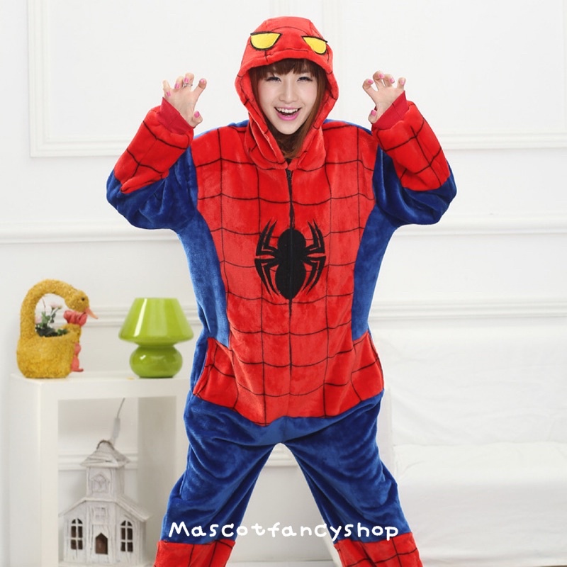 ราคาและรีวิวHOT ITEM ชุดนอนมาสคอต spiderman สไปเดอร์แมน ไอ้แมงมุม