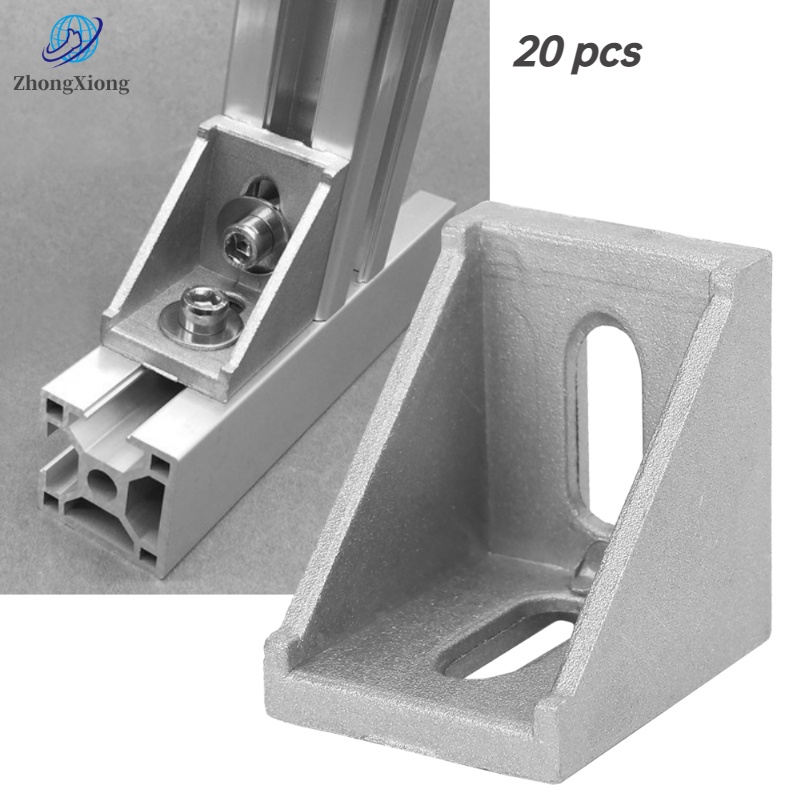 ภาพหน้าปกสินค้า20 ชิ้นอุปกรณ์เสริมมุมขวาอลูมิเนียม 2-Holes L-Type สําหรับ 3030 Profile จากร้าน kuike044.th บน Shopee