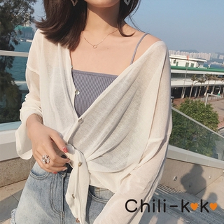 ภาพขนาดย่อของภาพหน้าปกสินค้าChili_k ️k ️ 0639 เสื้อคลุมคาร์ดิแกน สำหรับกันแดดกันลม ผ้าไหมน้ำแข็งบาง กระดุมถอดได้จริง เนื้อผ้า สวยมากก จากร้าน chili_koko บน Shopee