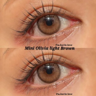 คอนแทคเลนส์ (kitty kawaii) Mini Olivia Light Brown สายตาปกติถึง-550