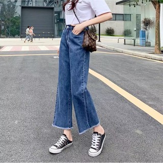 Cc jeans 113 กางเกงยีนส์ผู้หญิงแฟชั่น เอวสูง ทรงกระบอก ขาตัด กางเกงผู้หญิง