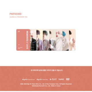 อัลบั้มการ์ดโฟโต้การ์ด Bts Memories Of 2019 Jk V Jimin Jin Suga Rm J-Hope Hd Dvd สําหรับความจํา