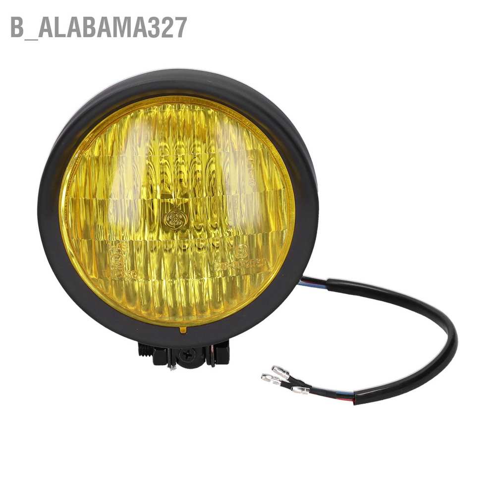 alabama327-ไฟหน้ารถจักรยานยนต์-ทรงกลม-เลนส์สีเหลือง-สีดํา-5-นิ้ว-12v