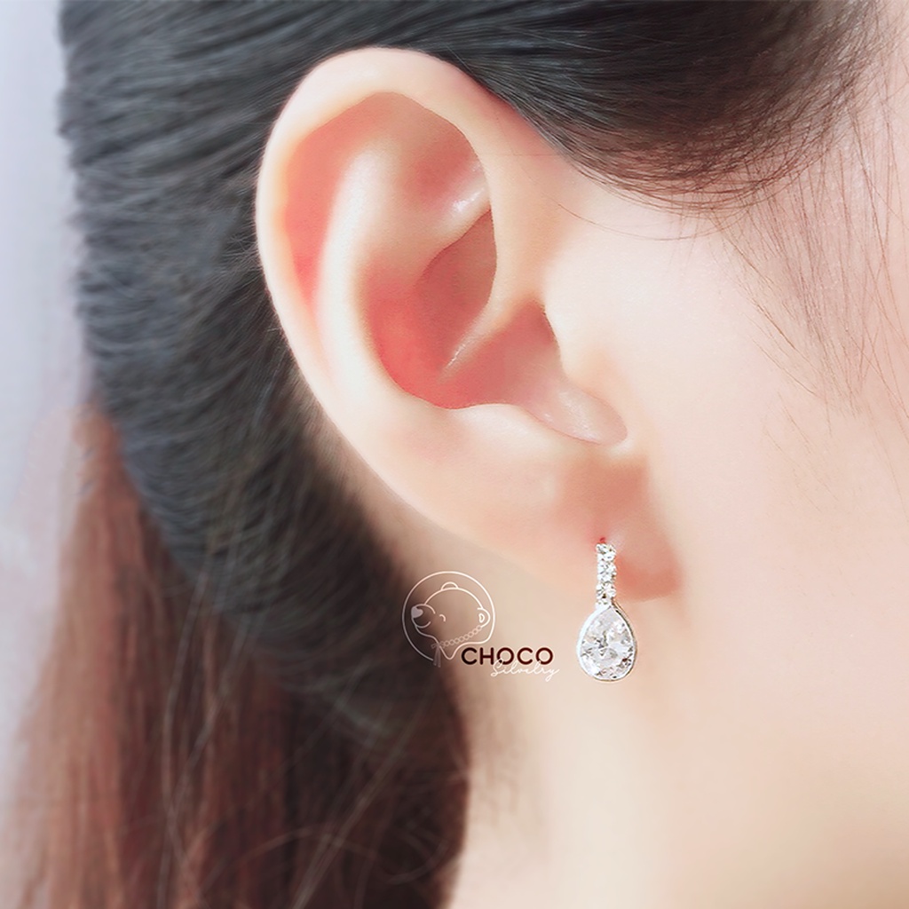 s925-ต่างหูเงินแท้-เพชร-cz-sterling-silver-stud-and-drop-earrings