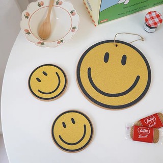 [DiaryTools] พร้อมส่ง❗️ แผ่นรองหม้อ/จาน/แก้ว smiley face