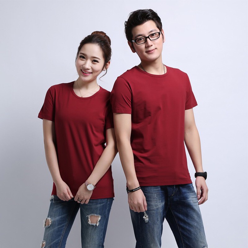 เสื้อไม่ต้องรีด-2023-เสื้อยืดคอกลม-ไม่ต้องรีด-คุณภาพเกินราคา-unisex-สีแดงเลือดหมู