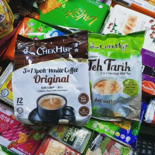 ☕☕กาแฟขาวIpoh White coffee+ชานมTeh Tarik 3in1🍵🍵(12ซอง×40g)