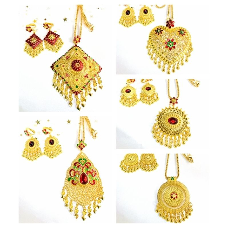 vintage-jewelry-เครื่องประดับชุดไทย-ต่างหูหนีบ-สร้อยคอทองคำ-ใหม่