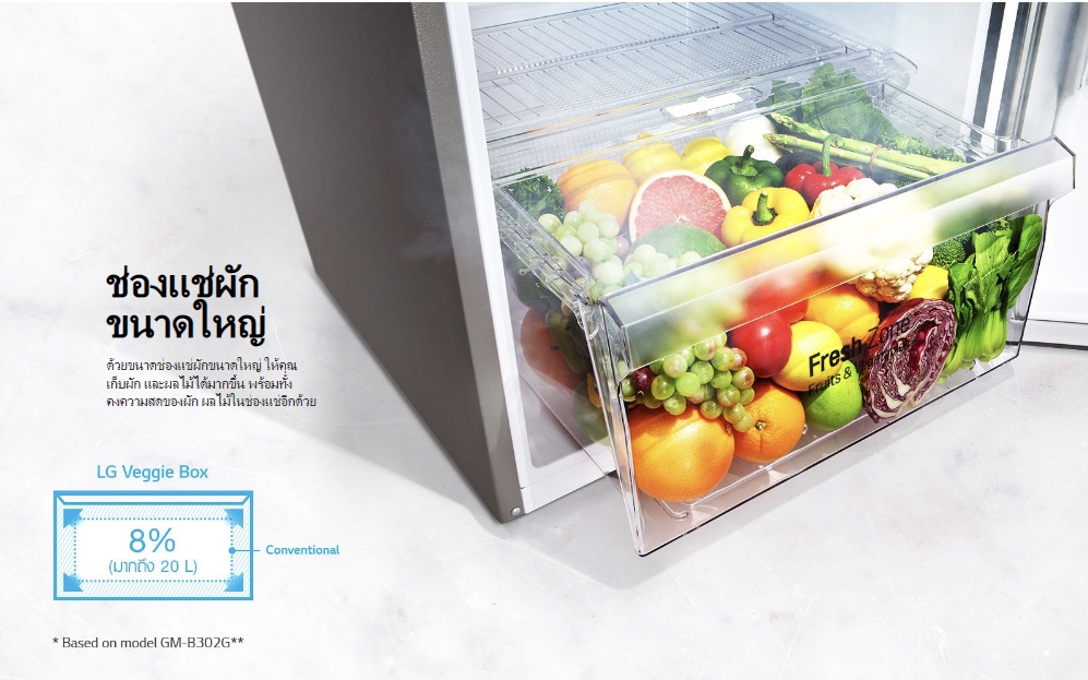 รูปภาพรายละเอียดของ ตู้เย็น 2 ประตู LG ขนาด 6.6 คิว รุ่น GN-B202SQBB กระจายลมเย็นได้ทั่วถึง ช่วยคงความสดของอาหารได้ยาวนาน ด้วยระบบ Multi Air Flow