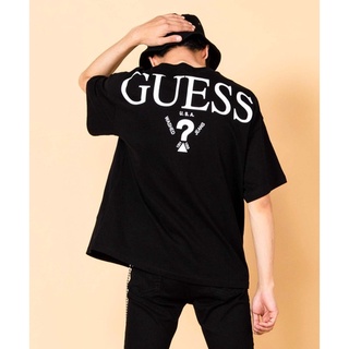 เสื้อยืดโอเวอร์ไซส์เสื้อยืดแขนสั้น พิมพ์ลาย GUESS WEGO สําหรับผู้ชาย และผู้หญิงS-3XL