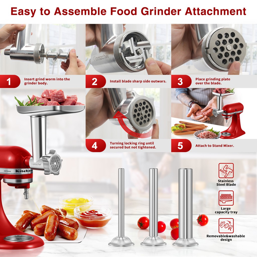 kitchenaid-อุปกรณ์เสริมเครื่องบดอาหาร-เครื่องบดเนื้อสัตว์-ไส้กรอก-เบอร์เกอร์-fga-สําหรับผสมอาหาร