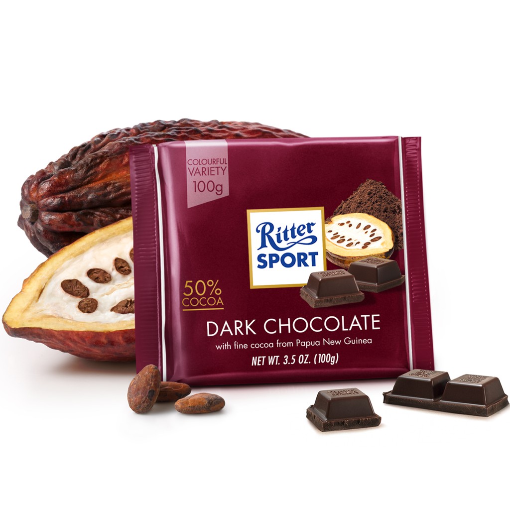 ริตเทอร์-สปอร์ต-ดาร์คช็อกโกแลต-50-ritter-sport-dark-chocolate-100-กรัม