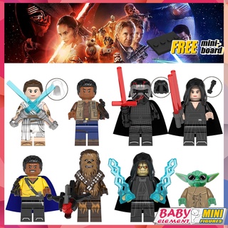 ฟิกเกอร์ Star Wars Drak Rey Finn Kylo Ren Lando Chewbacca Palpatine Baby Yoda ขนาดเล็ก WM6081