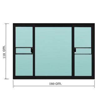 Aluminum window WINDOW S-F-S ONE STOP/F8 180X110CM BLACK Sash window Door window หน้าต่างอลูมิเนียม หน้าต่างAluminum บาน