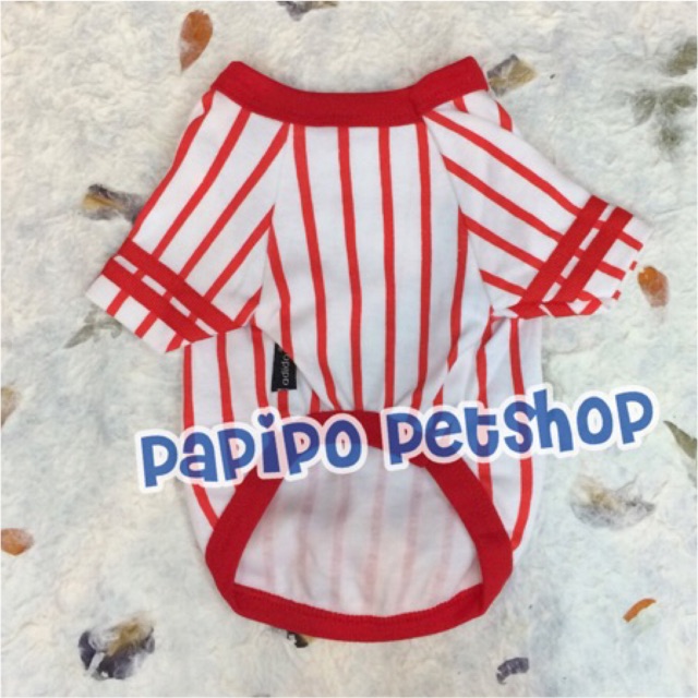 ภาพหน้าปกสินค้าเสื้อสุนัข สไตล์เบสบอล สีแดง ไซส์1-8 จากร้าน papipo_petshop บน Shopee