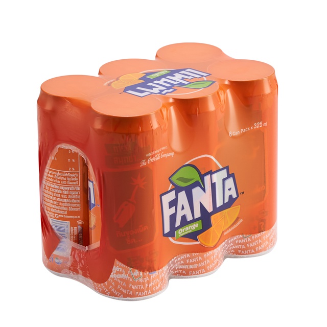ภาพสินค้าแฟนต้า น้ำอัดลม น้ำส้มแฟนต้า 325 มล. 6 กระป๋อง Fanta Soft Drink Orange 325ml Pack 6 จากร้าน cocacolaofficial บน Shopee ภาพที่ 1