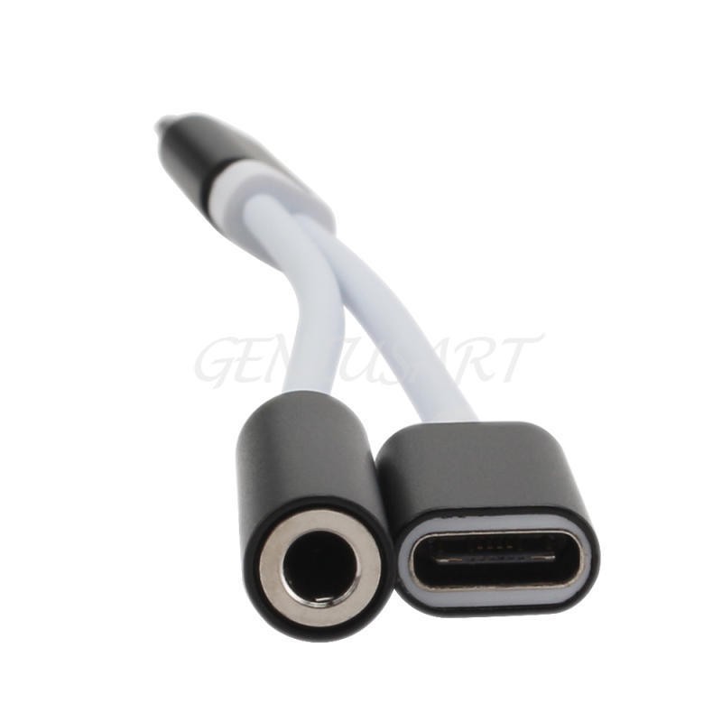 ภาพสินค้า2in1 USB3.1 Type-C to Type-C 3.5mm Earphone Plug Converter Adapter Cable จากร้าน sanseansrisawan บน Shopee ภาพที่ 1