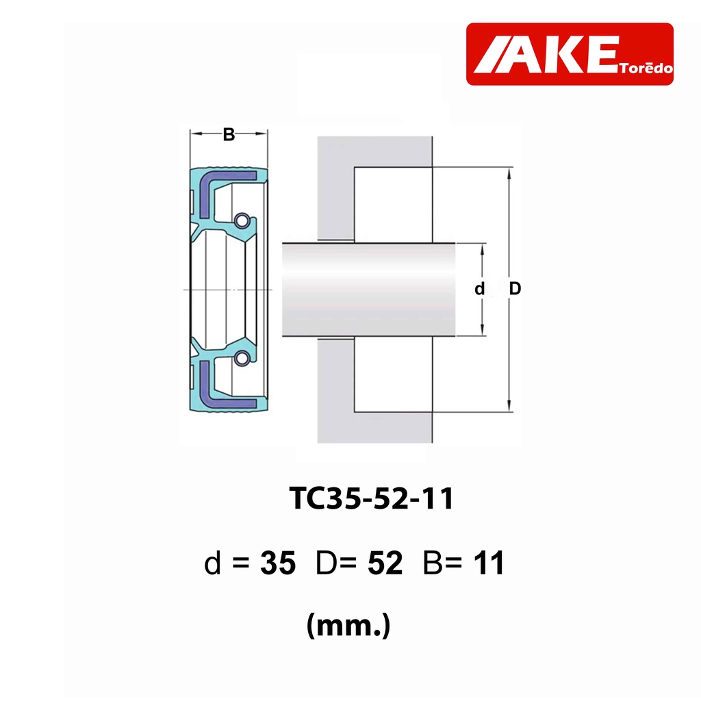 tc35-52-11-tc-35x52x11-oil-seal-tc-ออยซีล-ซีลยาง-ซีลกันน้ำมัน-ขนาดรูใน-35-มิลลิเมตร-tc-35-52-11-จำหน่ายโดย-ake