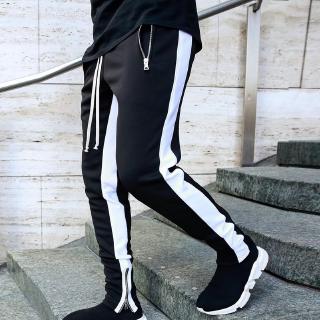 2020 ใหม่บุรุษ Joggers ซิปกางเกงลำลองออกกำลังกายกีฬากางเกงวอร์มผอมกางเกงขายาวกางเกงขายาวสีดำโรงยิม Jogger ติดตามกางเกง