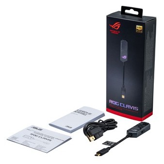 new-ยูเอสบีซาวการ์ด-asus-rog-clavis-usb-c-to-3-5mm-gaming-dac-with-ai-noise-canceling-mic-สินค้ารับประกันศูนย์-2-ปี