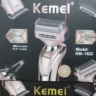 KEMEI 4 IN 1 KM-1622 เครื่องตัดผม โกนหนวด กรรไกรตัดขนหูจมูกชาย ชุดกรูมมิ่งชุดเครื่องโกนหนวดแบบชาร์จไฟ ใช้นาน 60 นาที 