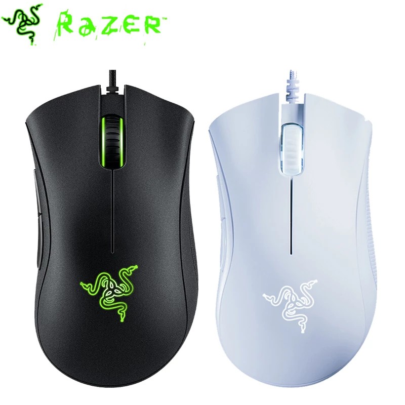 Razer DeathAdder Essential เมาส์สําหรับเล่นเกมแบบมีสายสีขาว/ดํา 6400DPI ...