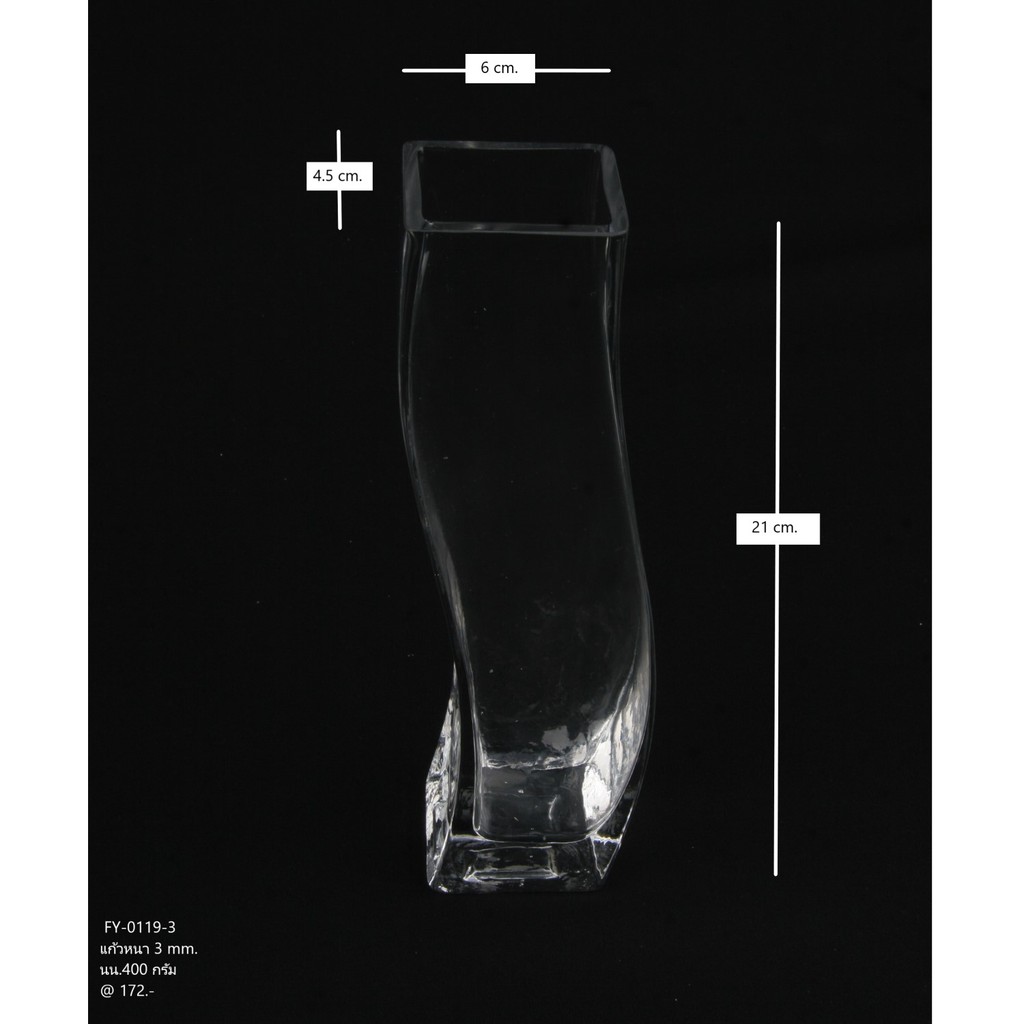 แจกันดอกไม้-แจกันทรงโค้ง-แจกันสี่เหลี่ยม-โหลแก้วสี่เหลี่ยม