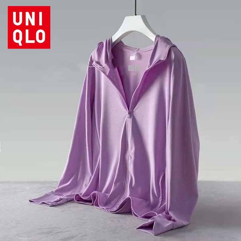 uniqlo-เสื้อแจ็กเก็ต-เสื้อกันลม-มีฮู้ด-ป้องกันรังสียูวี-upf50-สําหรับผู้หญิง