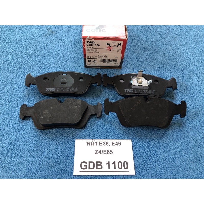 ผ้าเบรคหน้า-bmw-e36-e46-z4-e85-หนึ่งชุดใช้สำหรับ-2-ล้อ-4ชิ้น-trw-gdb1100