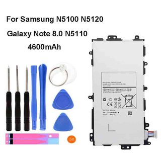 แบตเตอรี่ Samsung N5100 N5120 Galaxy หมายเหตุ 8.0 N5110 SP3770E1H ของแท้เปลี่ยนแบตเตอรี่ 4600 mAh