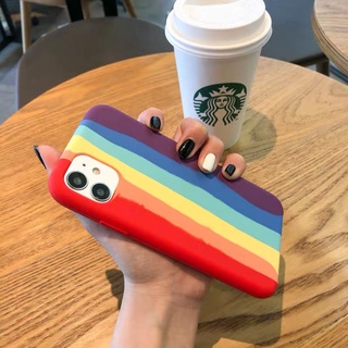 [ พร้อมส่ง ] Case Xiaomi Redmi Note10 5G งานกำมะหยี่สายรุ้ง เคสสายรุ้งไล่โทนสีนิ่ม  สินค้าพร้อมส่งจากไทย