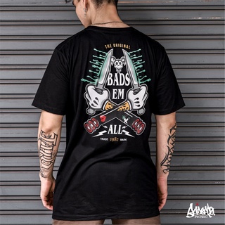 🔥 6.6 SALE 🔥  ® เสื้อยืดลาย แนวสตรีท รุ่น Bads CuT Em All สีดำ  ( ลิขสิทธิ์แท้ ) แขนสั้น เสื้อยืดชาย หญิง  TS