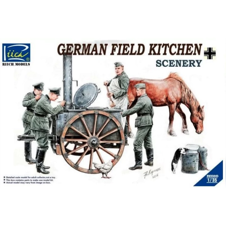 โมเดลประกอบ-riich-model-1-35-rv35045-german-field-kitchen-with-soliders-cook-amp-three-german-soldiers