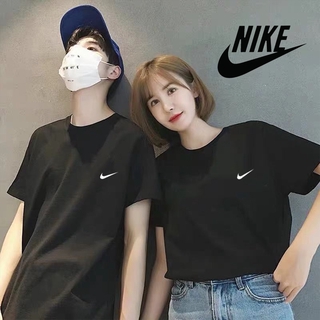 [จัดส่ง 24 ชม.]Nike_หลวมแขนสั้นเสื้อยืดผู้ชายและผู้หญิงเสื้อผ้าแฟชั่นรอบคอคนรักเสื้อยืด