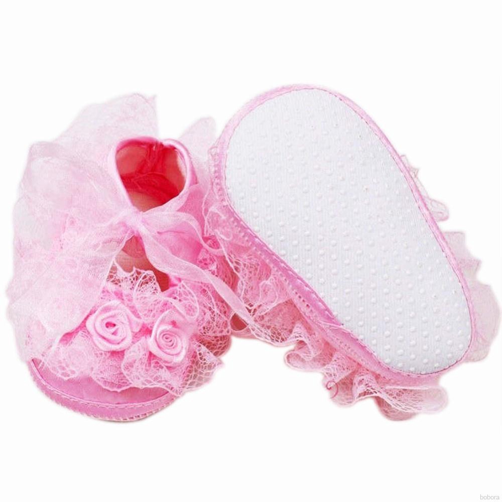 bobora-รองเท้าเจ้าหญิงลายดอกกุหลาบสำหรับเด็กผู้หญิง